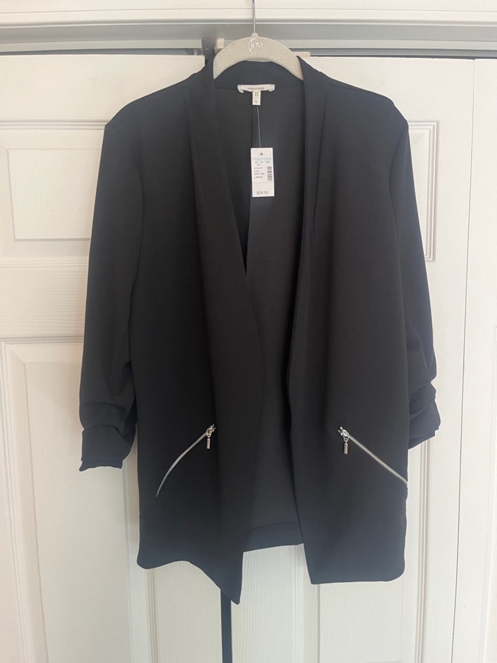 Maurices 3/4 length sleeve Black Blazer Size Large